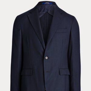 Navy Polo Soft Wool Oxford Suit Jacket